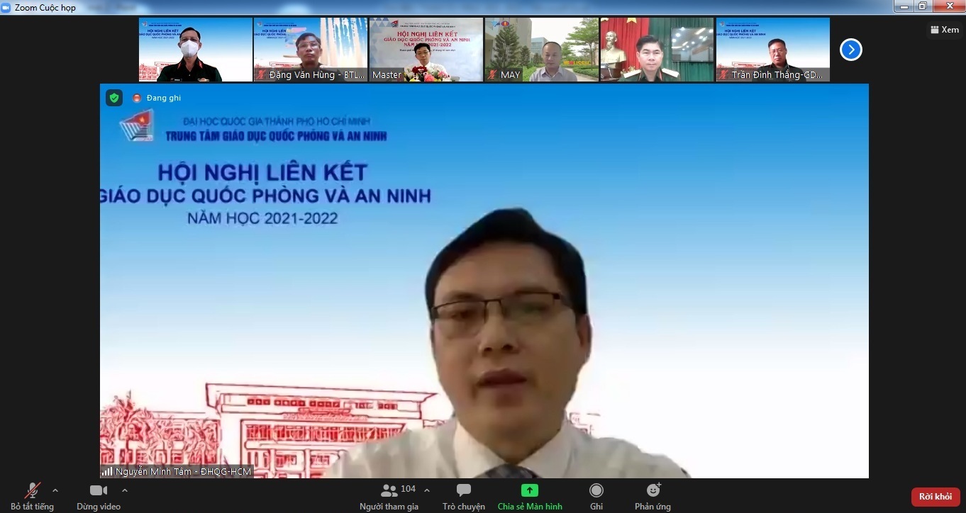 Hội nghị trực tuyến liên kết Giáo dục Quốc phòng và An ninh năm học 2021-2022