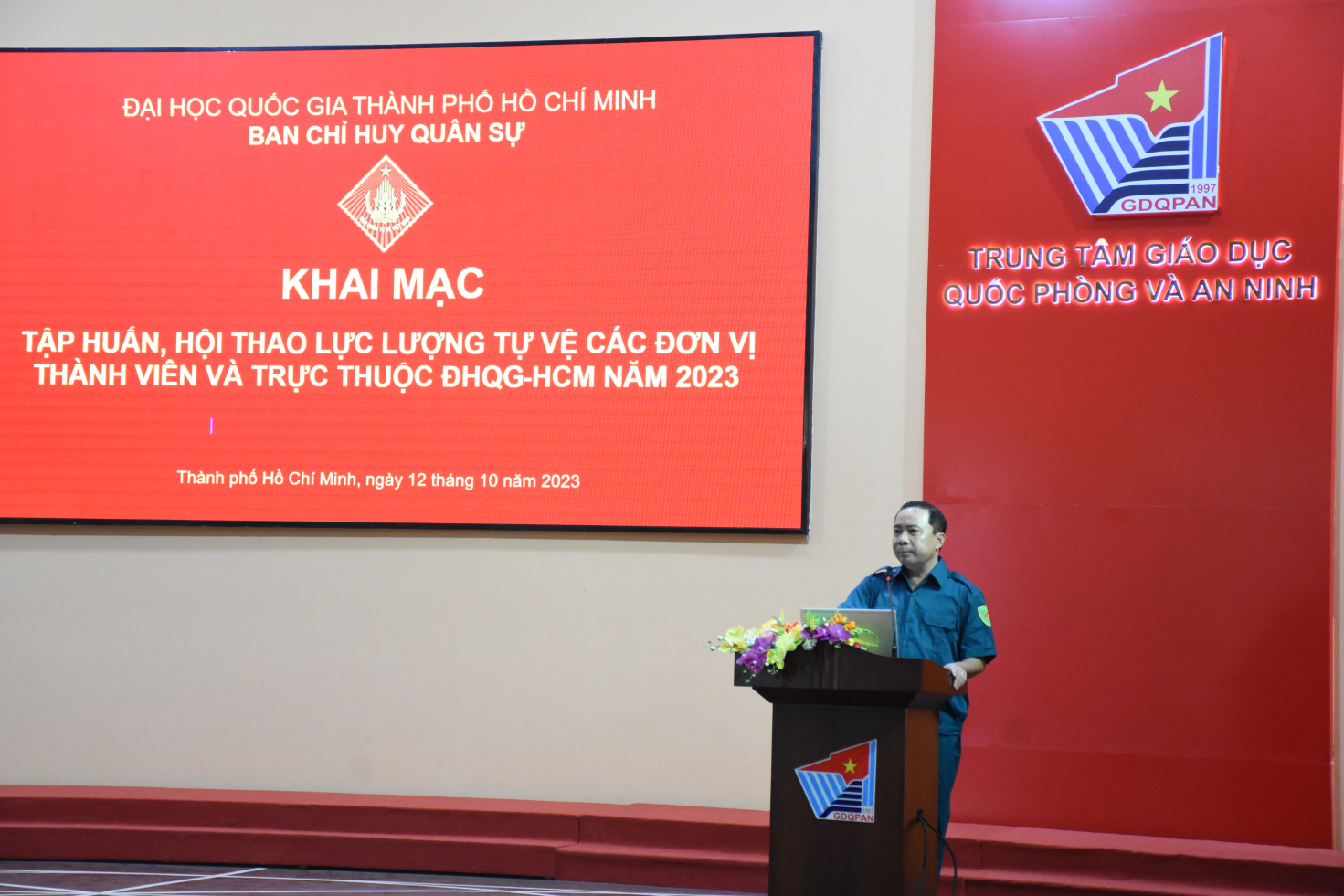 Đại học Quốc gia TP.HCM: Khai mạc tập huấn, hội thao lực lượng tự vệ các đơn vị thành viên và trực thuộc năm 2023