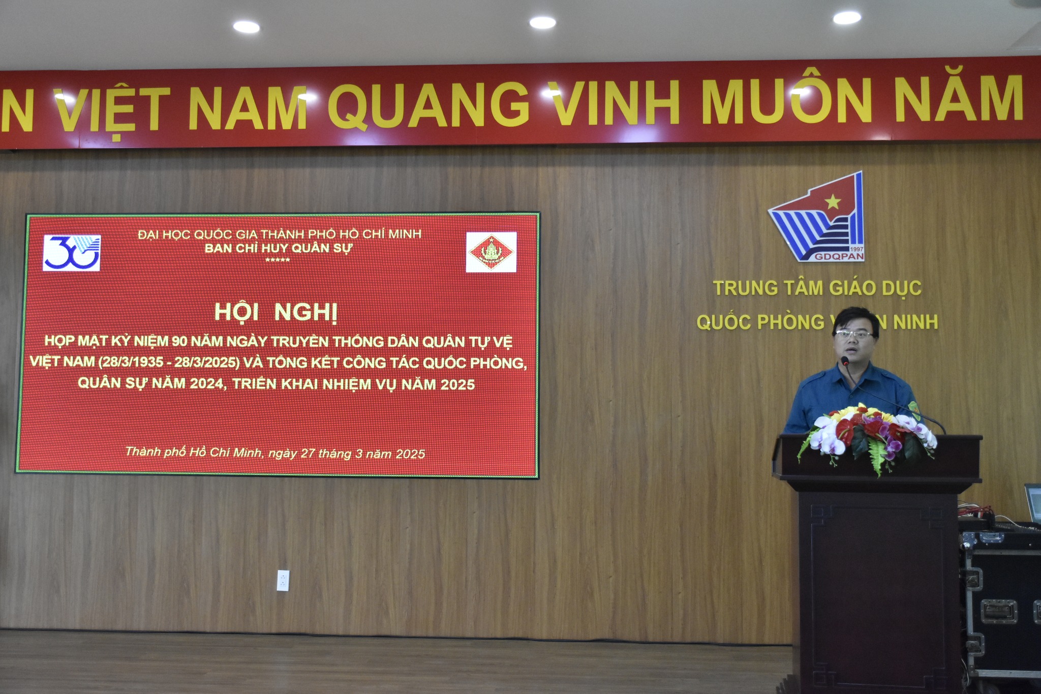 Hội nghị Gặp mặt Kỷ niệm 90 năm Ngày Truyền thống Dân quân Tự vệ (DQTV) Việt Nam (28/3/1935 - 28/3/2025) và Tổng kết công tác quốc phòng, quân sự năm 2024, triển khai nhiệm vụ năm 2025.