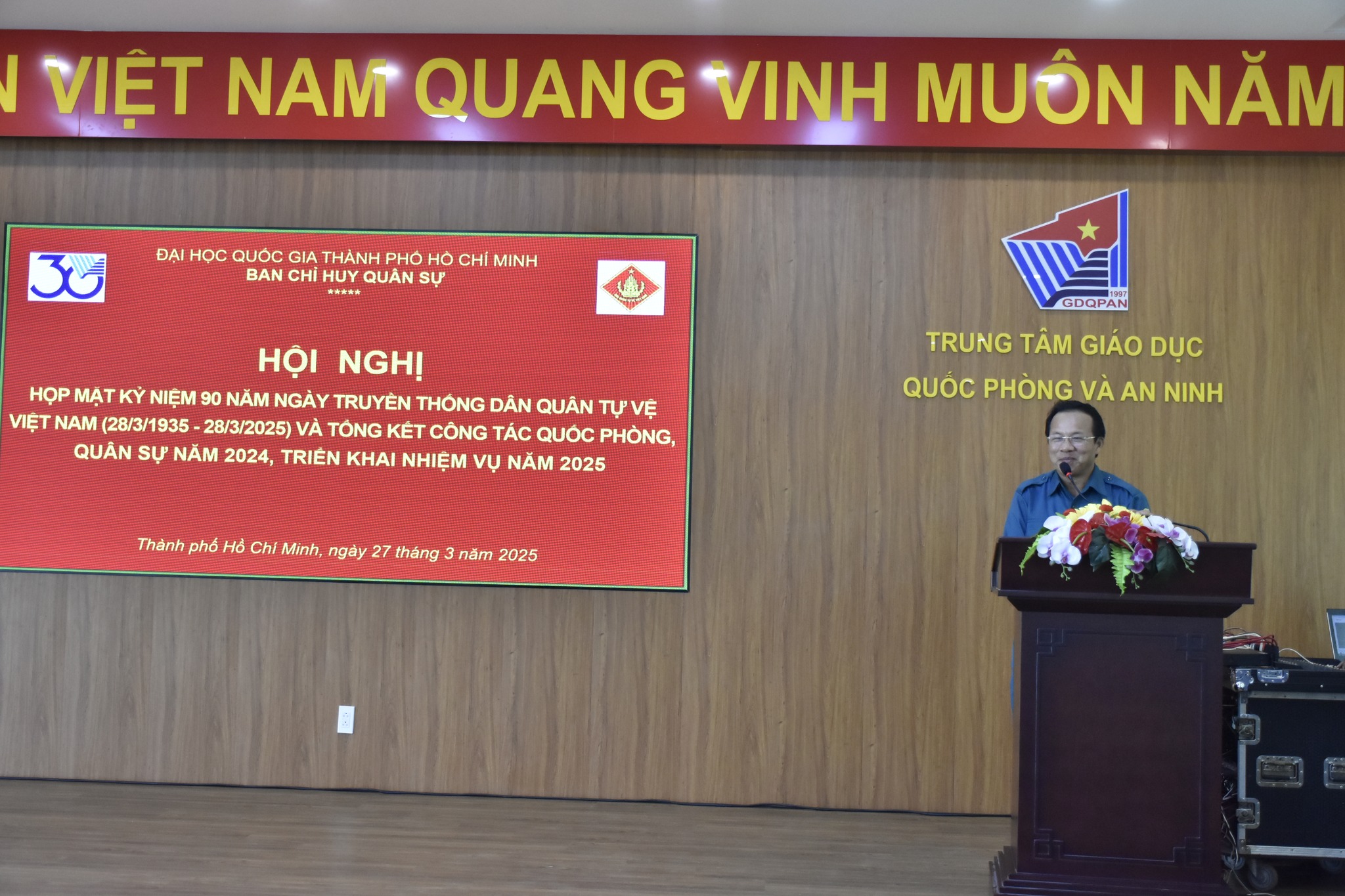 Hội nghị Gặp mặt Kỷ niệm 90 năm Ngày Truyền thống Dân quân Tự vệ (DQTV) Việt Nam (28/3/1935 - 28/3/2025) và Tổng kết công tác quốc phòng, quân sự năm 2024, triển khai nhiệm vụ năm 2025.