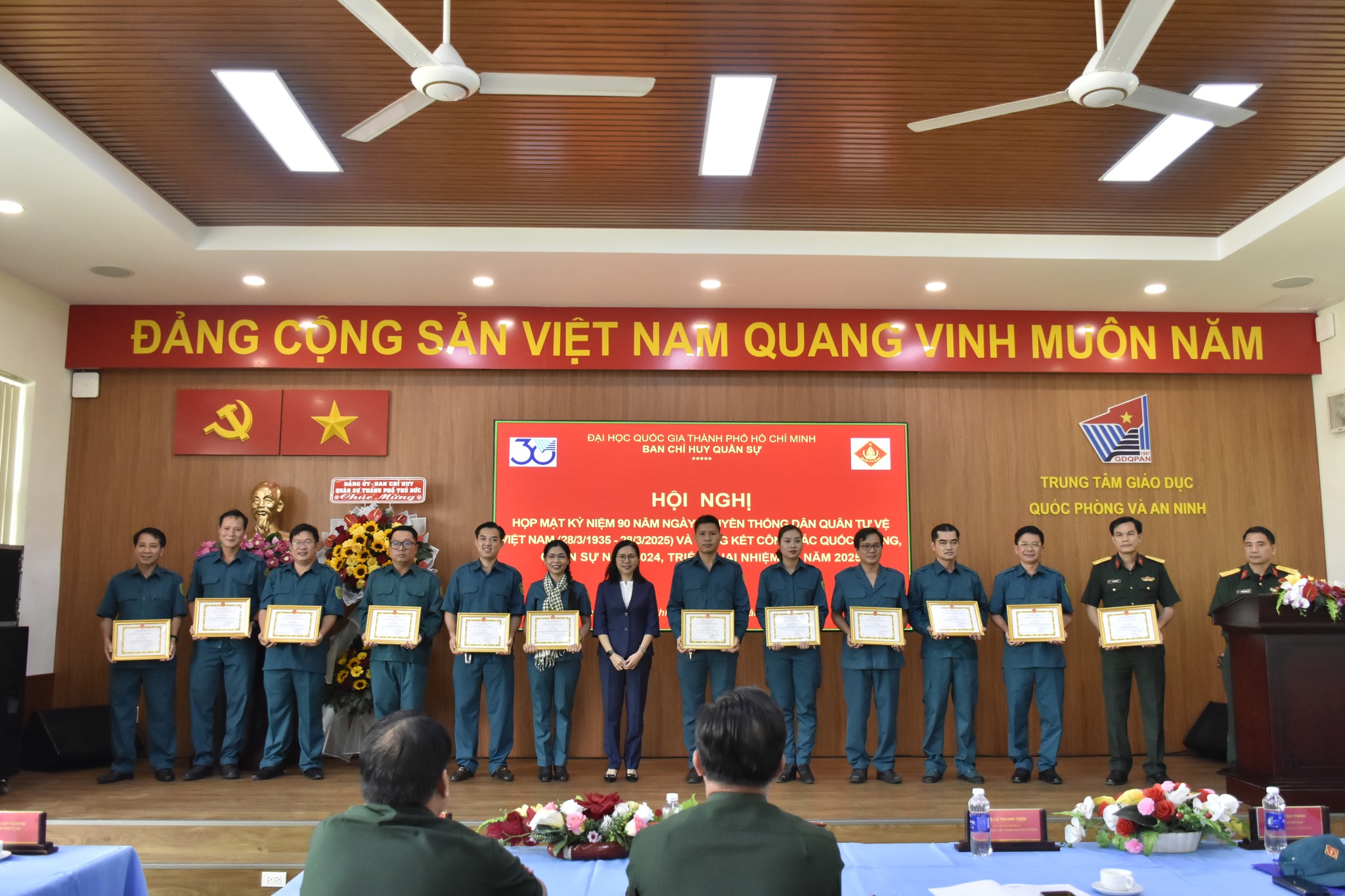 Hội nghị Gặp mặt Kỷ niệm 90 năm Ngày Truyền thống Dân quân Tự vệ (DQTV) Việt Nam (28/3/1935 - 28/3/2025) và Tổng kết công tác quốc phòng, quân sự năm 2024, triển khai nhiệm vụ năm 2025.