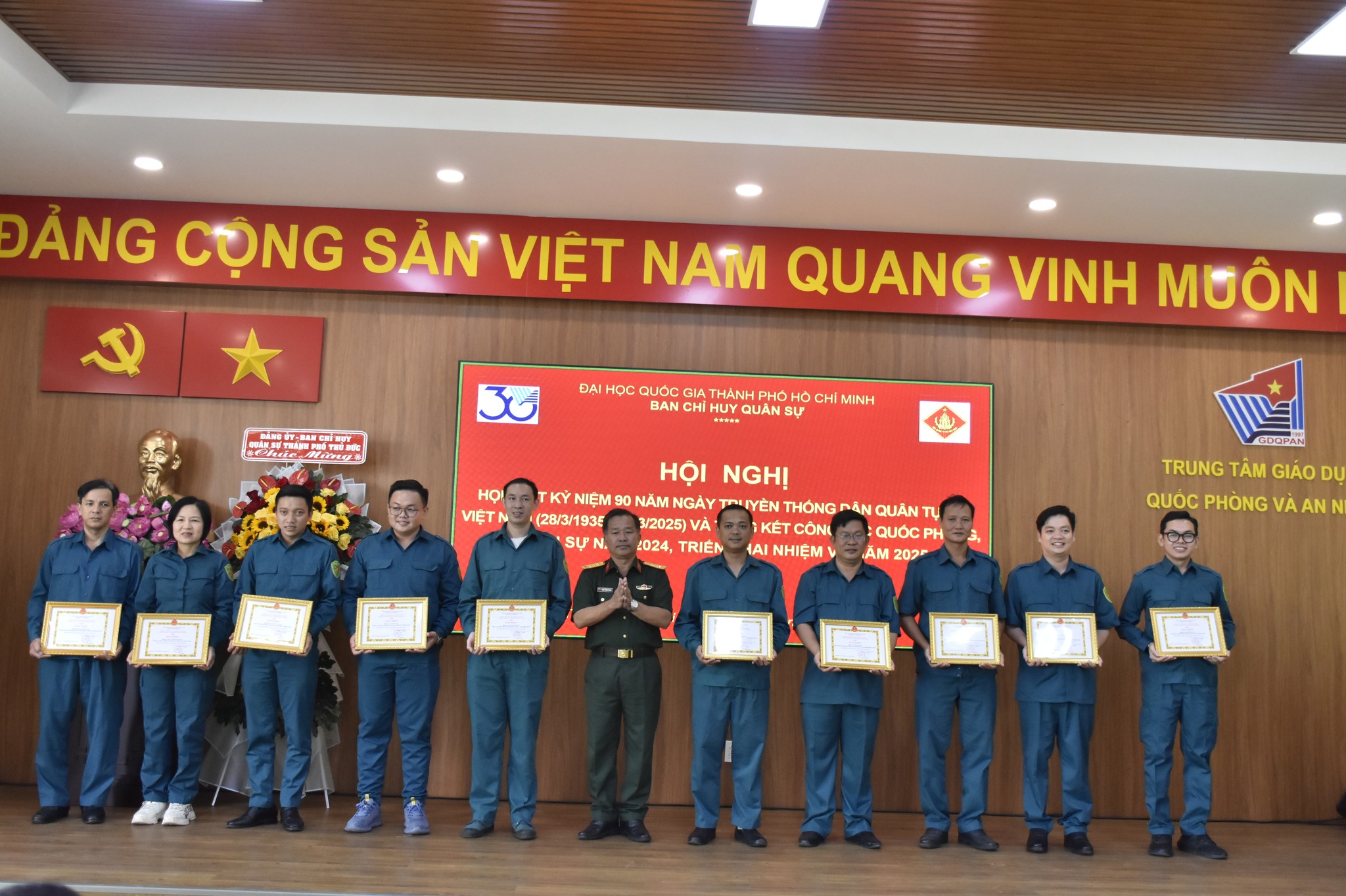 Hội nghị Gặp mặt Kỷ niệm 90 năm Ngày Truyền thống Dân quân Tự vệ (DQTV) Việt Nam (28/3/1935 - 28/3/2025) và Tổng kết công tác quốc phòng, quân sự năm 2024, triển khai nhiệm vụ năm 2025.