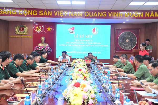 Lễ Ký kết thỏa thuận hợp tác giữa Trường Đại học An ninh nhân dân và Trung tâm Giáo dục Quốc phòng và An ninh, Đại học Quốc gia TP. Hồ Chí Minh