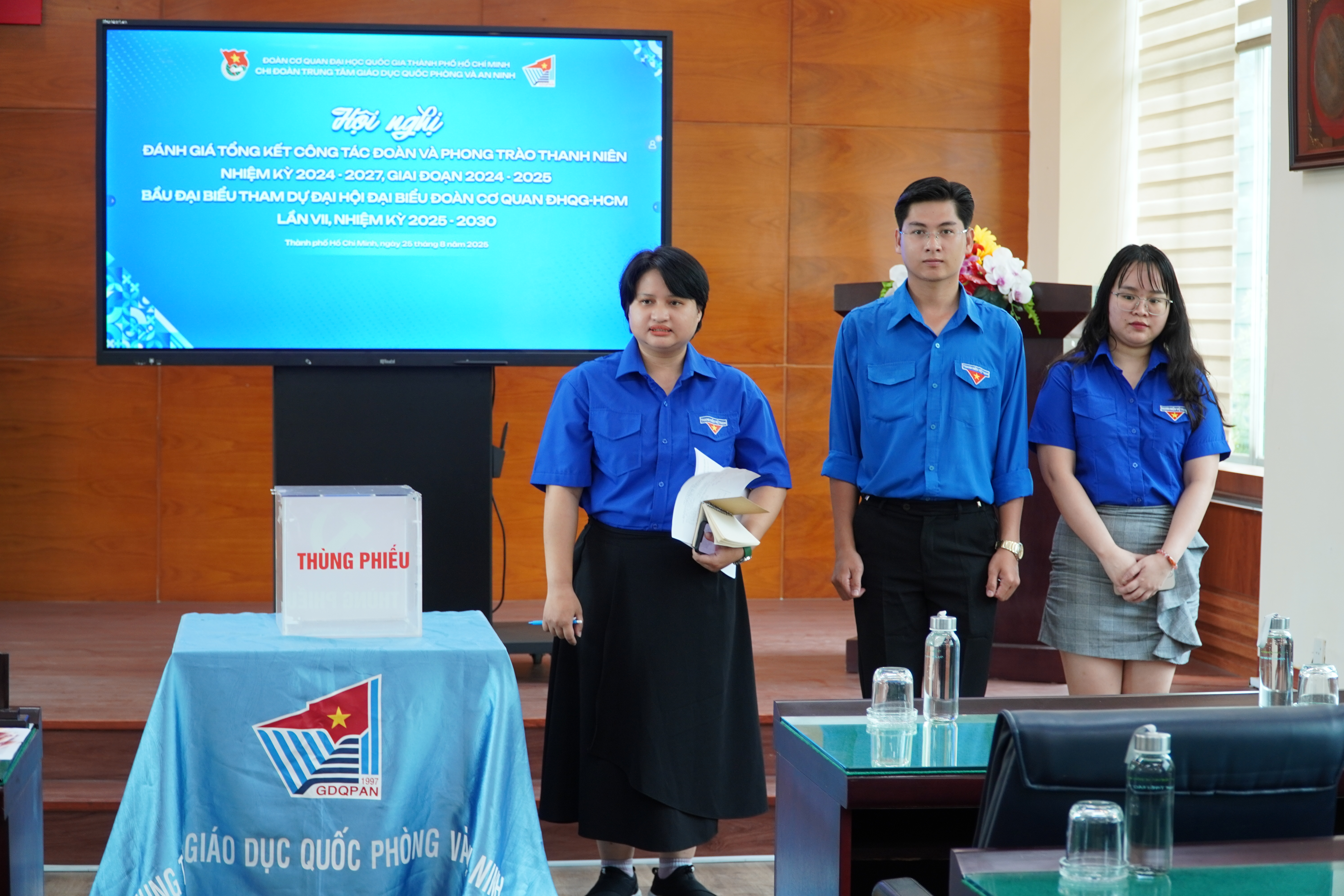 CHI ĐOÀN TRUNG TÂM GDQPAN: HỘI NGHỊ ĐÁNH GIÁ TỔNG KẾT CÔNG TÁC ĐOÀN VÀ PHONG TRÀO THANH NIÊN; BẦU ĐẠI BIỂU THAM DỰ ĐẠI HỘI ĐẠI BIỂU ĐOÀN CƠ QUAN ĐHQG-HCM LẦN VII, NHIỆM KỲ 2025 – 2026
